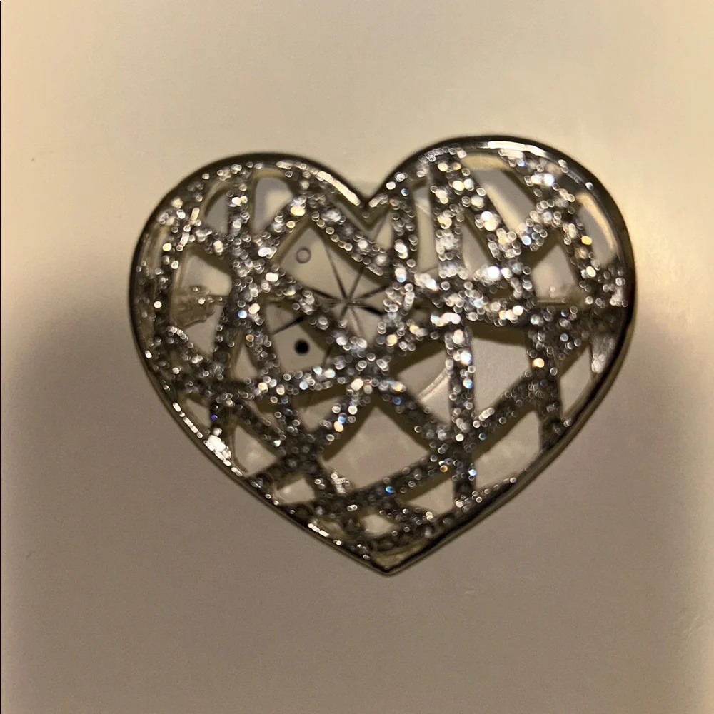 Napier Silver Tone Open Heart Shaped Pin/Brooch